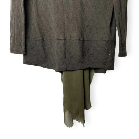 Free People New Romantics Green Long Sleeve Long Back  Button Up Back Pee… - Picture 6 of 10